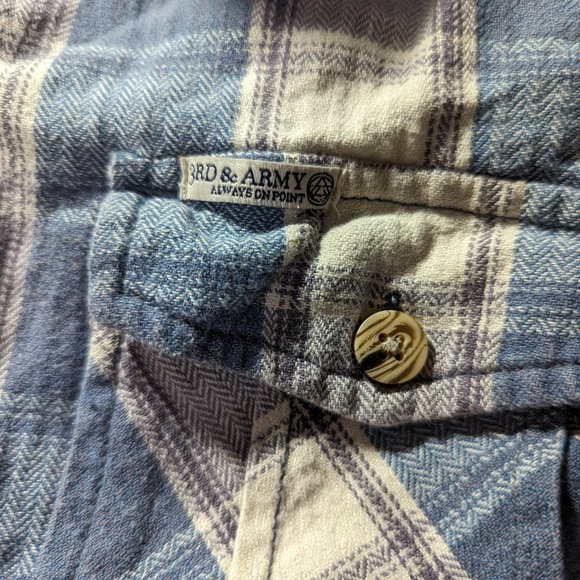 Los Angeles Third And Army Long Sleeve Button Front Shirt Mens Medium Flannel - Picture 4 of 5